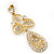 Stunning Crystal Filigree Drop Earring In Gold Plating - 6.5cm Length - view 11