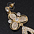 Stunning Crystal Filigree Drop Earring In Gold Plating - 6.5cm Length - view 3