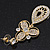 Stunning Crystal Filigree Drop Earring In Gold Plating - 6.5cm Length - view 7