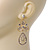 Stunning Crystal Filigree Drop Earring In Gold Plating - 6.5cm Length - view 6