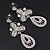 Stunning Crystal Filigree Drop Earring In Silver Plating - 6.5cm Length - view 2