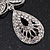 Stunning Crystal Filigree Drop Earring In Silver Plating - 6.5cm Length - view 4