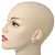 Clear Crystal Simulated Pearl Flower Stud Earrings In Silver Plating - 2cm Diameter - view 6