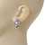Clear Crystal Simulated Pearl Flower Stud Earrings In Silver Plating - 2cm Diameter - view 5