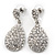 Bridal Clear Diamante Teardrop Earrings In Rhodium Plating - 4cm Length - view 4