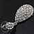 Bridal Clear Diamante Teardrop Earrings In Rhodium Plating - 4cm Length - view 3
