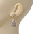 Bridal Clear Diamante Teardrop Earrings In Gold Plating - 4cm Length - view 5
