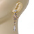Bridal Clear Cz Chandelier Drop Earring In Gold Plating - 8cm Length - view 7