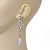 Bridal Clear Cz Chandelier Drop Earring In Rhodium Plating - 8cm Length - view 7