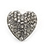 Classic Clear Diamante 'Heart' Stud Earrings In Rhodium Plating - 15mm Length - view 8