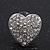 Classic Clear Diamante 'Heart' Stud Earrings In Rhodium Plating - 15mm Length - view 3