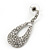 Bridal Crystal Teardrop Earrings In Rhodium Plating - 4cm Length - view 5