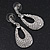 Bridal Crystal Teardrop Earrings In Rhodium Plating - 4cm Length - view 7