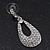 Bridal Crystal Teardrop Earrings In Rhodium Plating - 4cm Length - view 8