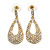 Bridal Crystal Teardrop Earrings In Gold Plating - 4cm Length - view 7