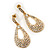 Bridal Crystal Teardrop Earrings In Gold Plating - 4cm Length - view 4