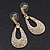 Bridal Crystal Teardrop Earrings In Gold Plating - 4cm Length - view 9