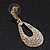 Bridal Crystal Teardrop Earrings In Gold Plating - 4cm Length - view 8