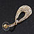 Bridal Crystal Teardrop Earrings In Gold Plating - 4cm Length - view 10