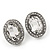 Small Oval Clear Glass Stud Earrings In Silver Plating - 2cm Length - view 9