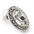 Small Oval Clear Glass Stud Earrings In Silver Plating - 2cm Length - view 4