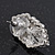 Exotic Diamante Faux Pearl Stud Earrings In Rhodium Plating - 2.5cm Length - view 6