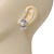 Exotic Diamante Faux Pearl Stud Earrings In Rhodium Plating - 2.5cm Length - view 5