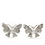Rhodium Plated Clear Swarovski Crystals 'Butterfly' Stud Earrings - 2cm Length - view 4