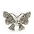 Rhodium Plated Clear Swarovski Crystals 'Butterfly' Stud Earrings - 2cm Length - view 5