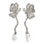 Delicate Clear Crystal Butterfly Drop Earrings - 5.5cm Length - view 3