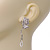 Delicate Clear Crystal Butterfly Drop Earrings - 5.5cm Length - view 4