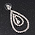 Bridal Clear Crystal Teardrop Earrings In Silver Plating - 5cm Length - view 4