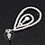 Bridal Clear Crystal Teardrop Earrings In Silver Plating - 5cm Length - view 5