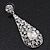 Silver Plated Clear CZ Teardrop Earrings - 6.5cm Length - view 2