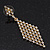 Clear Crystal Diamond Shape Drop Earrings In Gold Plating - 6.5cm Length - view 8