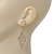 Clear Crystal Diamond Shape Drop Earrings In Gold Plating - 6.5cm Length - view 2