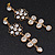 Clear Crystal Goldtone Flower Drop Earrings - 7.5cm Length - view 7