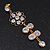 Clear Crystal Goldtone Flower Drop Earrings - 7.5cm Length - view 8