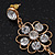 Clear Crystal Goldtone Flower Drop Earrings - 7.5cm Length - view 4
