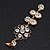 Clear Crystal Goldtone Flower Drop Earrings - 7.5cm Length - view 6