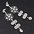 Clear Crystal Silvertone Flower Drop Earrings - 7.5cm Length - view 4