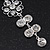 Clear Crystal Silvertone Flower Drop Earrings - 7.5cm Length - view 7
