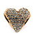 Gold Plated Crystal 'Te Amo' Heart Stud Earrings - 1.5cm - view 4