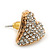 Gold Plated Crystal 'Te Amo' Heart Stud Earrings - 1.5cm - view 6