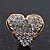 Gold Plated Crystal 'Te Amo' Heart Stud Earrings - 1.5cm - view 2