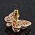 Gold Plated Swarovski Crystal 'Alegria' Butterfly Stud Earrings - 1.5cm - view 4