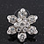 Rhodium plated Diamante 'Flower' Stud Earrings - 2.3cm Diameter - view 2