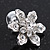 Rhodium plated Diamante 'Flower' Stud Earrings - 2.3cm Diameter - view 3