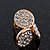 Gold Plated Crystal 'Trinity Circles' Stud Earrings - 1.5cm - view 3