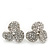 Silver Plated Crystal 'Trinity Circles' Stud Earrings - 1.5cm - view 4